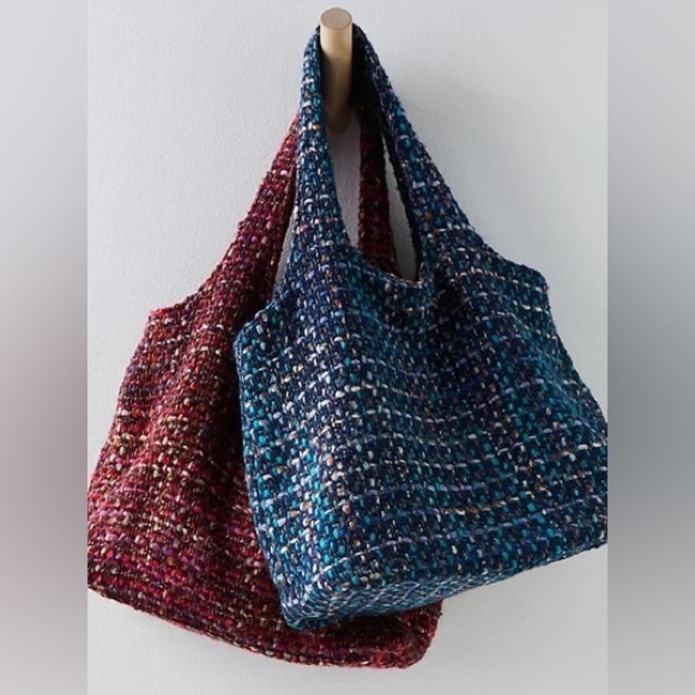 Anna Sui Multi Tweed Tote-Turquoise Tweed